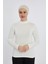 Manolyaşal Hafif Uzun Kollu Balıkçı Yakalı Organik Kadın Body - Ekru - L-XL 1