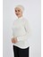 Manolyaşal Hafif Uzun Kollu Balıkçı Yakalı Organik Kadın Body - Ekru - L-XL 2