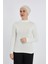 Manolyaşal Hafif Uzun Kollu Balıkçı Yakalı Organik Kadın Body - Ekru - L-XL 4