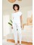 Aydoğan Kadın Beyaz %95 Lyocell %5 Elasthan Dantel Detaylı Pijama Takımı 2