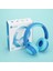 Güvenli Ses Sınırlı 60 Saat Oynatma Süreli Bluetooth Çocuk Kulaklığı Mavi 3