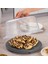 1091 Antrasit Yuvarlak Kek Pasta Börek Saklama Kabı - Kilitli Kapaklı Taşıma Fanusu 25 cm 1