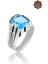 Akuamarin Taşlı Dikdörtgen Model 925 Ayar Gümüş Çocuk Yüzük 201023746 1