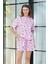 Aydoğan Kadın Yıldız Desenli %100 Pamuk Pembe Şort Pijama Takımı 2