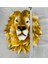 Dekoratif Aslan Kafası Duvar Dekorasyon Biblo Aslan Kral Biblo Duvara Monte 3D Aslan Kafası (40X40 Cm) | El Yapımı & El Boyaması 5