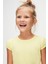 Açık Sarı Basic Kız Çocuk Sıfır Yaka Karpuz Kol Tişört 3