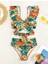 Tropikal Desenli Fırfırlı Kadın Bikini Takımı 3