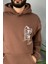 Mona Lisa Baskılı Oversize Cepli Kapüşonlu Sweatshirt 4
