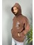 Mona Lisa Baskılı Oversize Cepli Kapüşonlu Sweatshirt 5
