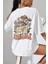Baskılı Oversize T-Shirt - Beyaz 1