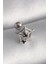 Çelik Gümüş Renk Siyah Zirkon Taş Detay Örümcek Ağ Model Tragus Piercing 1