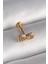 Çelik Gold Renk Zirkon Taşlı Sonsuzluk Model Tragus Piercing 1
