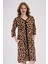 Kadın Büyük Beden Kapri Kol Fermuarlı Leopar Ev Elbisesi C2T0N1O904 1