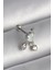 Çelik Gümüş Renk Beyaz Minelik Kalp Sallantı Zirkon Taş Detay Tragus Piercing 1