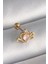 Çelik Gold Renk Pembe Mineli Kalp Zirkon Taş Detay Tragus Piercing 1