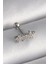 Çelik Gümüş Renk Zirkon Taşlı Yonca Tragus Piercing 1