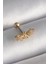 Çelik Gold Renk Zirkon Taşlı Çiçek Tragus Piercing 1