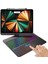 Apple iPad Pro 11 Inc 5. Nesil M4 (2024) 360° Dönebilen Touchpadli LED Aydınlatmalı Klavyeli Kılıf A2836 A2837 1