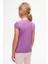 Açık Mor Basic Kız Çocuk Sıfır Yaka Karpuz Kol Tişört 4