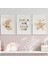 Dream Big Little One 3'lü Tablo Seti, Sevimli Ay ve Yıldız Bebek ve Çocuk Odası Tablosu 1