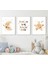 Dream Big Little One 3'lü Tablo Seti, Sevimli Ay ve Yıldız Bebek ve Çocuk Odası Tablosu 2