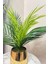 Yapay Çiçek Palmiye Areka Yapay Bitki Gold Metal Saksı Salon Çiçeği 9 Yaprak 50 cm 3