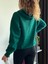 Koyu Yeşil 3 Iplik Şardonlu Kışlık Kalın Kapüşonlu Unisex Sweatshirt 2