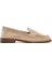 Kadın Bej Süet Deri Maskülen Loafer 25SFD151610 1