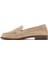Kadın Bej Süet Deri Maskülen Loafer 25SFD151610 2