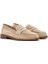 Kadın Bej Süet Deri Maskülen Loafer 25SFD151610 3