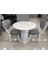 Bohem Mutfak Salon Masa Takımı Beyaz Ayak Marmo Mdf 80 cm Sabit 4