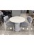 Bohem Mutfak Salon Masa Takımı Beyaz Ayak Marmo Mdf 80 cm Sabit 5