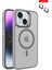 iPhone 14 Kılıf Stantlı Kılıf Lens Korumalı Kılıf Mat Magsafe Özellikli Kılıf - Gri 1