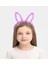 LED Işıklı Peluş Pofuduk Tavşan Kulak Tavşan Taç Lila 17X23 cm 1