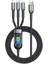 ELİT81 100W Şarj Kablosu 3in1 LED Li Samsung Huawei Xiaomi Type-C Sağlam Hızlı Şarj Data USB Kablosu Koruyu 1