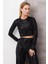 Crop Payet Siyah Bluz 2