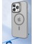 iPhone 15 Plus Stantlı Kılıf Lens Korumalı Kılıf Mat Magsafe Özellikli Kılıf - Gri 3