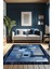Patchwork Denim Görünümlü Dijital Baskı Kaymaz Tabanlı Oturma Odası ve Genç Odası Halısı 1