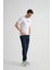 Minimal Baskılı Pamuklu Kumaş Standart Kalıp Taş Rengi Erkek T-Shirt 2
