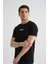 Minimal Baskılı Pamuklu Kumaş Standart Kalıp Taş Rengi Erkek T-Shirt 4