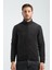 Premium Kışlık Erkek Polar Sweatshirt Minimal Nakış Detayları Fermuarlı Regular Fit 2