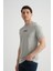 Minimal Baskılı Pamuklu Kumaş Standart Kalıp Gri Erkek T-Shirt 5