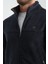Premium Kışlık Erkek Polar Sweatshirt Minimal Nakış Detayları Fermuarlı Regular Fit 4