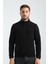 Premium Kışlık Erkek Polar Sweatshirt Minimal Nakış Detayları Fermuarlı Regular Fit 3