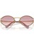 OMU52YS 5AK06S Kadın Gold Metal Çerçeve Pembe Cam UV400 Korumalı Güneş Gözlüğü 4