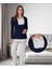 Dvina Lohusa Pijama Takımı Ekru-Lacivert - 9052 1