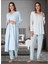 Dvina Lohusa Sabahlıklı Pijama Takımı Mavi - 9074 1