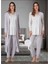 Dvina Lohusa Sabahlıklı Pijama Takımı Gri - 9074 1