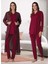 Dvina Lohusa Desenli Sabahlıklı Pijama Takımı Kırmızı - 9058 1