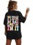 Kadın Bisiklet Yaka Baskılı T-Shirt - Siyah 4